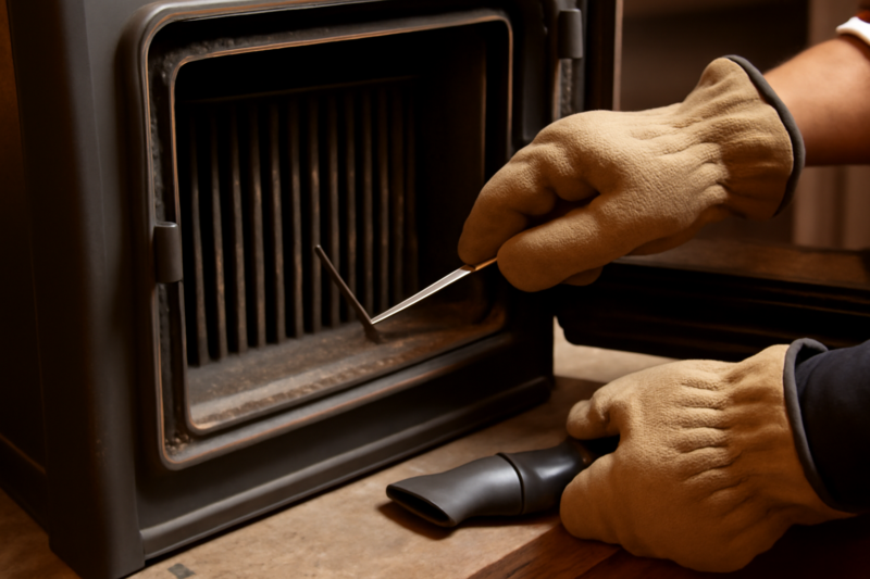 Pelletkachel warmtewisselaar reinigen: hoe vaak, welk gereedschap en wat per merk verschilt